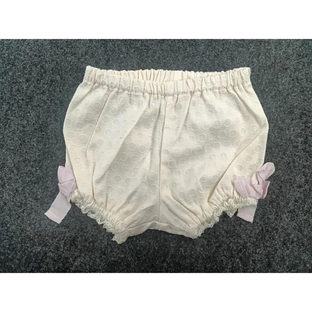 White pink little girls bloomers size 3-6 month